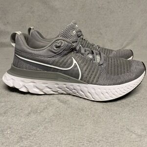 Nike React Infinity Run Womens 10.5 Gray White Flyknit Athletic Sneaker Shoe